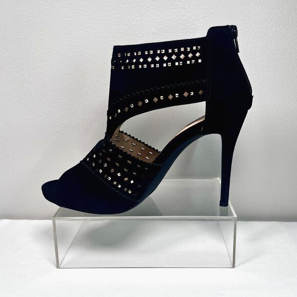 Jennifer Lopez Sweet Gum Black Open Peep-toed Stilletto High Heel Shoes Size 10 - Picture 4 of 10